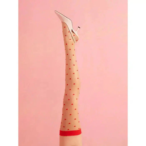 Fiore - Love Booster - Kousen - 15 denier - Rood/Nude-Laced-up.nl