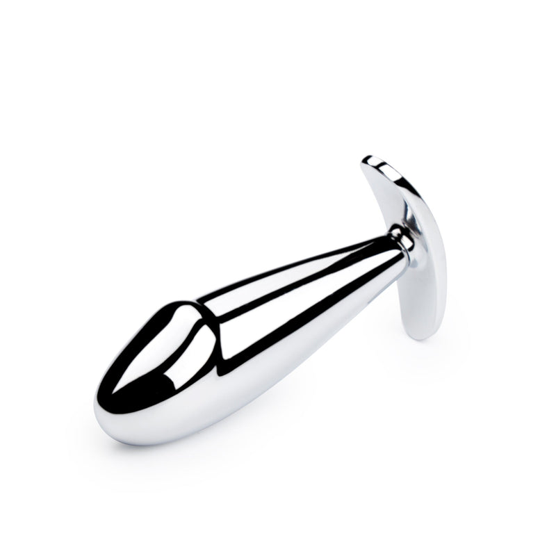 Fixxx - Aluminium Buttplug met Handvat met Rood Strass Steentje - Zilver-Laced-up.nl