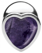 Fixxx - Aluminium Buttplug met Hartvormige Siersteen Amethyst - 3 maten-Laced-up.nl