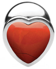 Fixxx - Aluminium Buttplug met Hartvormige Siersteen - Red Jasper - 3 maten-Laced-up.nl