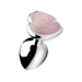 Fixxx - Aluminium Buttplug met Hartvormige Siersteen - Rose Quartz - 3 maten-Laced-up.nl