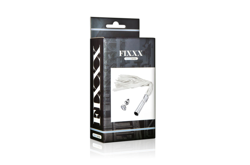 Fixxx - Aluminium Flogger met Verborgen Buttplug - Wit-Laced-up.nl