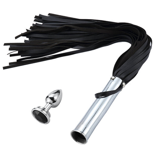 Fixxx - Aluminium Flogger met Verborgen Buttplug - Zwart-Laced-up.nl