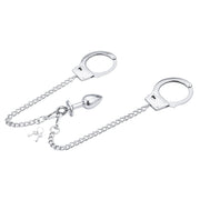 Fixxx - Anaal Plug met Ketting en Handboeien Eraan Vast - RVS-Laced-up.nl