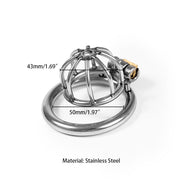Fixxx - Archie - Cage de chasteté avec plug pénien - Acier inoxydable - Diamètre de l'anneau 45 mm ou Ø 50 mm - Verrouillable - Laced-up.nl