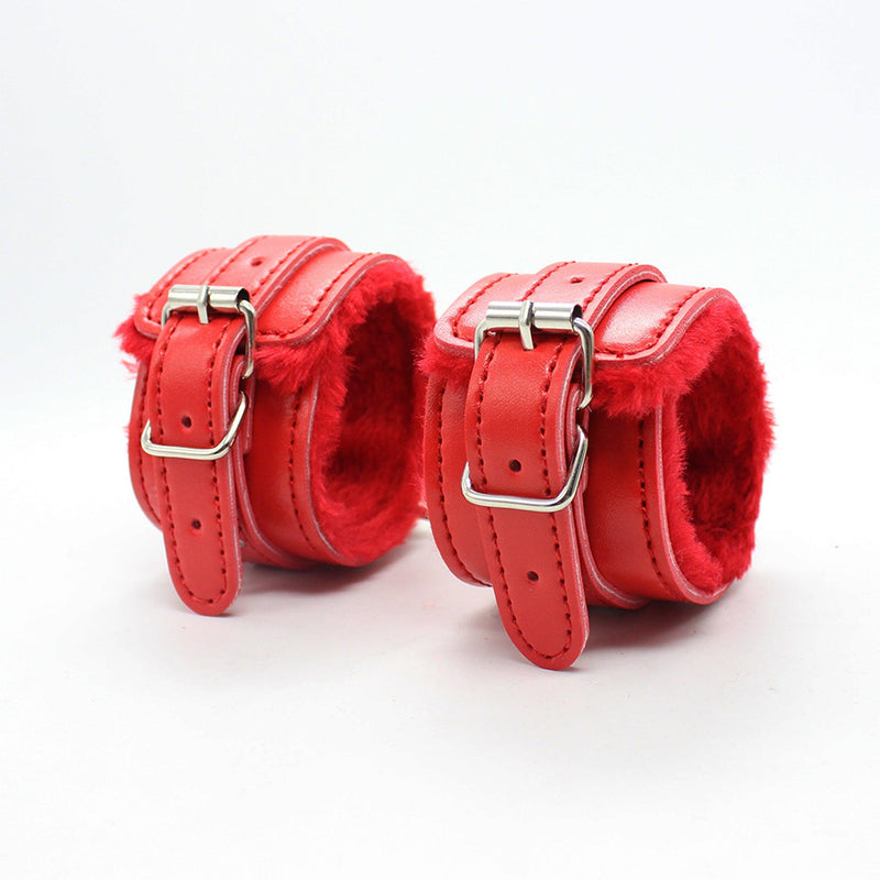 Fixxx - BDSM Bondageset - Gevoerd met Bont - Rood-Laced-up.nl