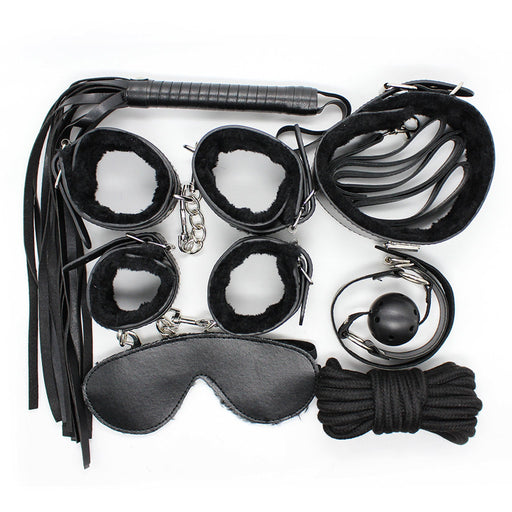 Fixxx - BDSM Bondageset - Gevoerd met Bont - Zwart-Laced-up.nl