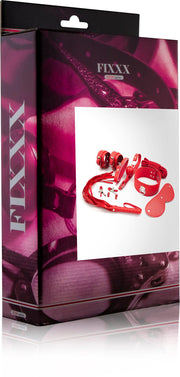 Fixxx - BDSM Set Beginners - PU-leer - 8 delen - Rood-Laced-up.nl
