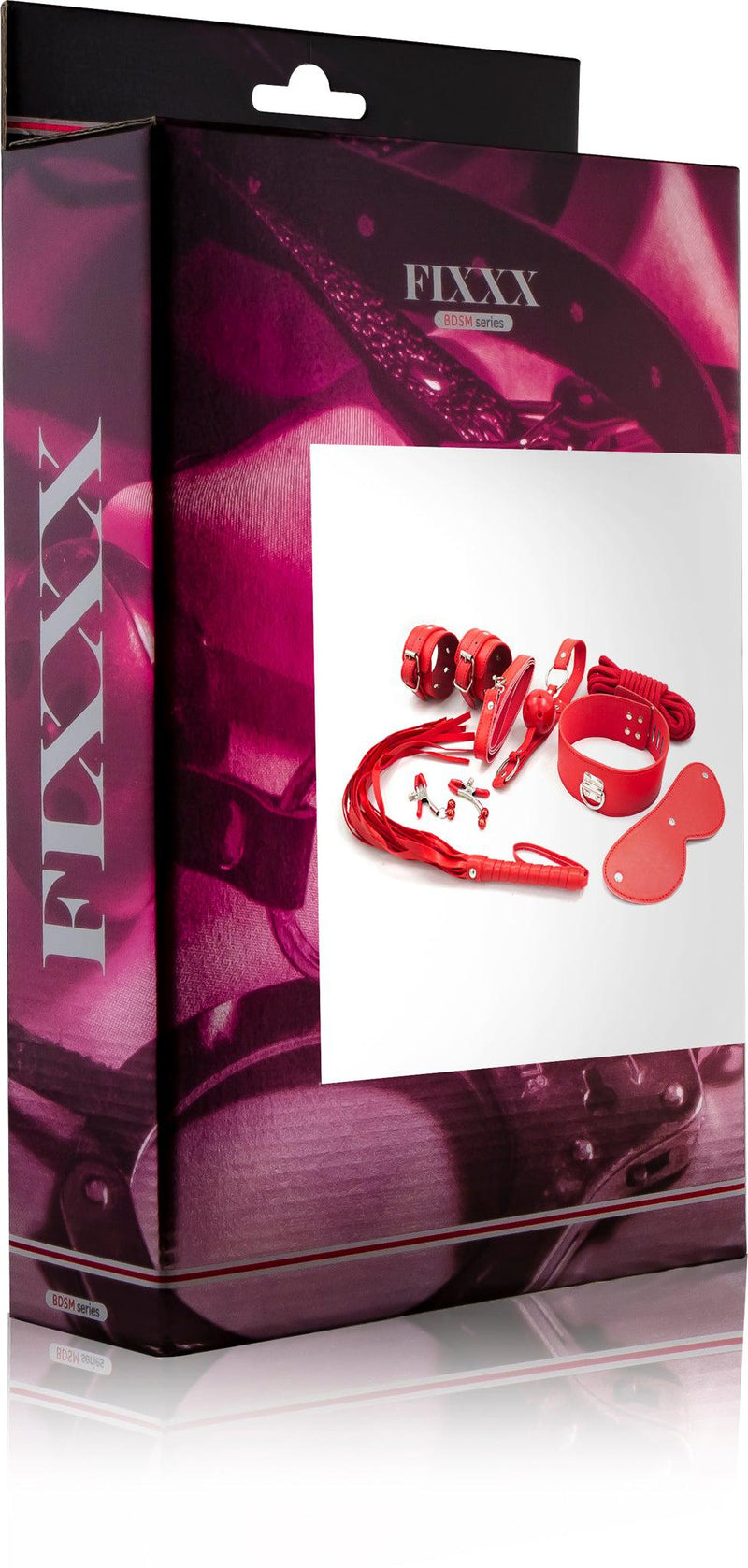 Fixxx - BDSM Set Beginners - PU-leer - 8 delen - Rood-Laced-up.nl