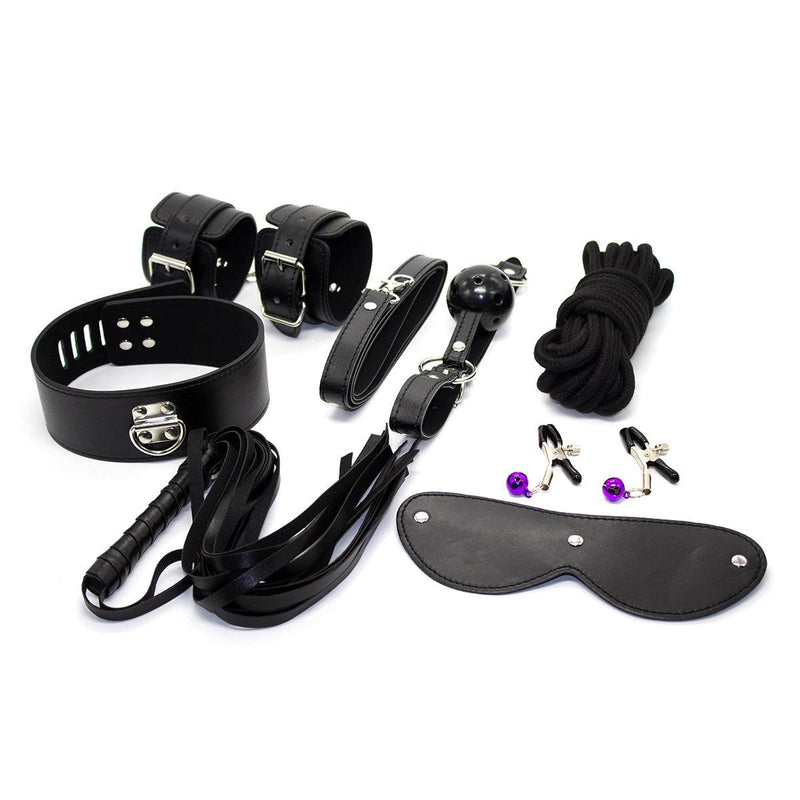 Fixxx - BDSM Set Beginners - PU-leer - 8 delen - Zwart-Laced-up.nl