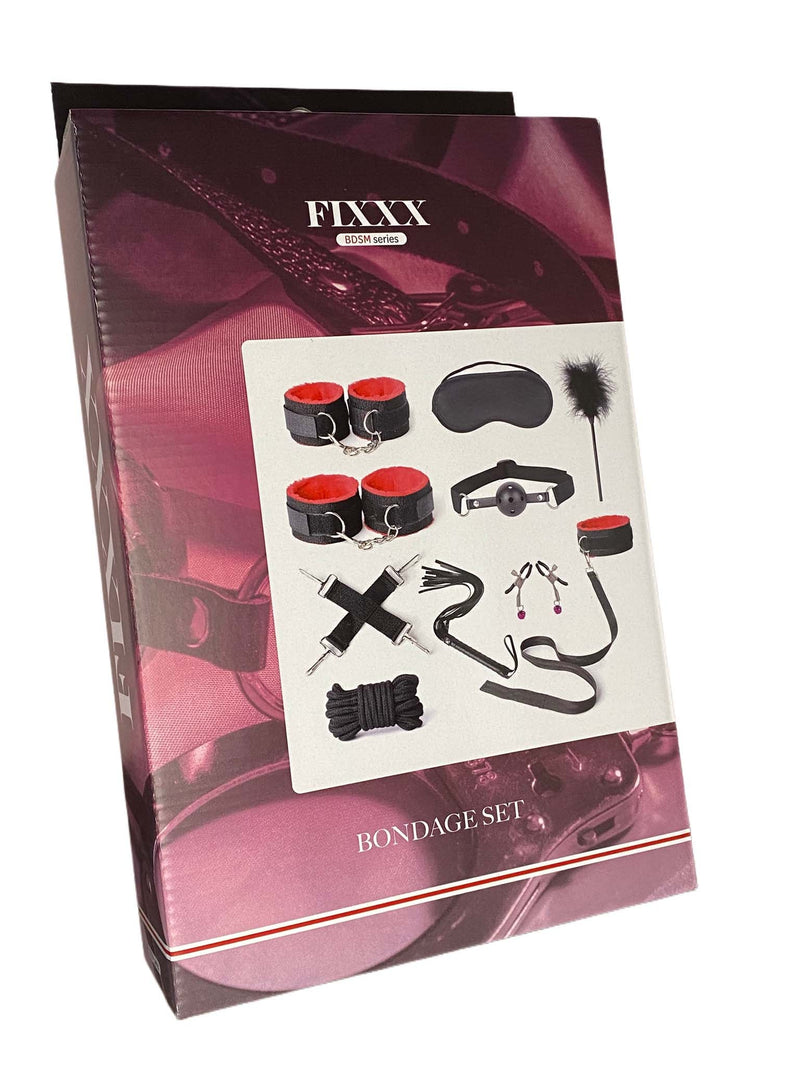 Fixxx - BDSM Set - #ListenTight - 11 delen - Zwart/Rood-Laced-up.nl