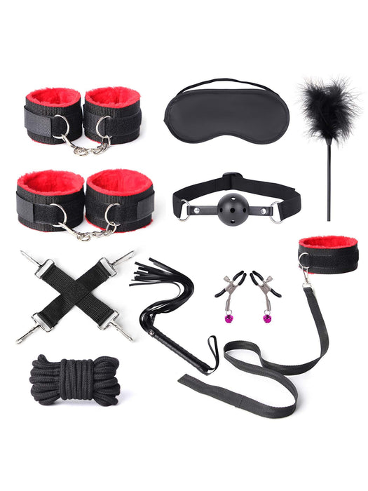 Fixxx - BDSM Set - #ListenTight - 11 delen - Zwart/Rood-Laced-up.nl