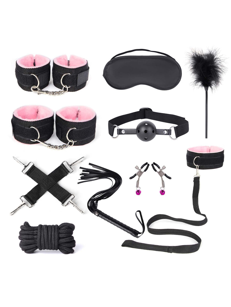 Fixxx - BDSM Set - #PinkSession- 11 delen - Zwart/Roze-Laced-up.nl