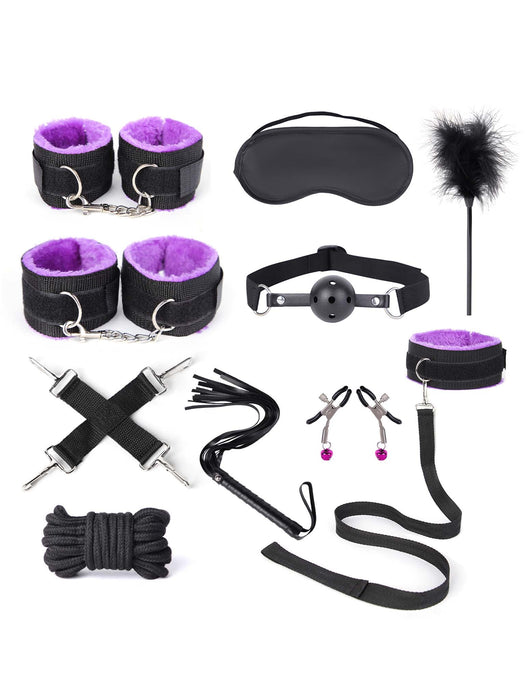 Fixxx - BDSM Set - #PurpleHaze- 11 delen - Zwart/Paars-Laced-up.nl