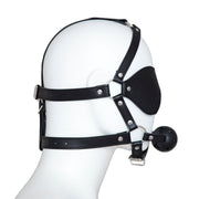 Fixxx - Blinddoek met Ball Gag - Verstelbaar - PU-Leer - Zwart-Laced-up.nl