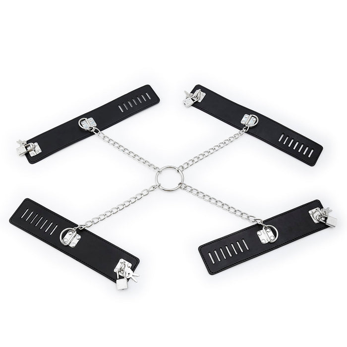 Fixxx - Boeienset met Kettingen - PU-Leer - Zwart-Laced-up.nl