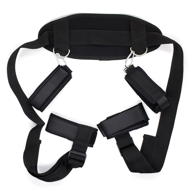 Fixxx - Bondage Set with Spreader Straps and Ankle Cuffs - Black - Laced-up.nl