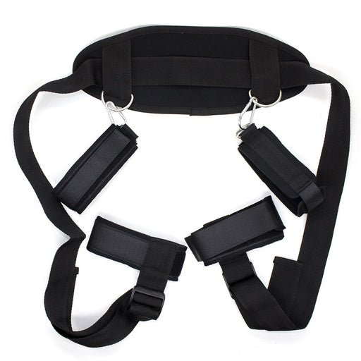 Fixxx - Kit de bondage avec sangles d'écartement et menottes pour les pieds - Noir - Laced-up.nl