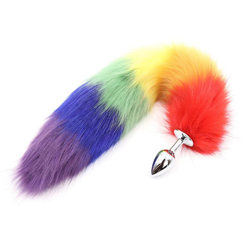 Fixxx - Buttplug met Vossenstaart - Lengte 45 cm - Diameter Plug 28 mm - Rainbow-Laced-up.nl