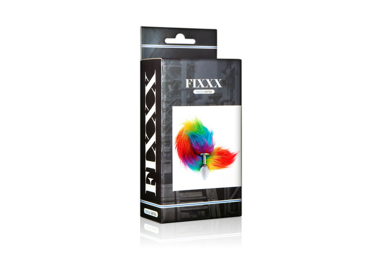 Fixxx - Buttplug met Vossenstaart - Lengte 45 cm - Diameter Plug 28 mm - Rainbow-Laced-up.nl