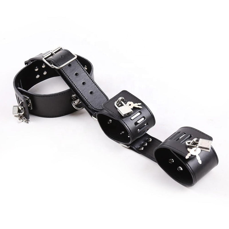 Fixxx - Collar met Boeien aan Riem - Zwart-Laced-up.nl