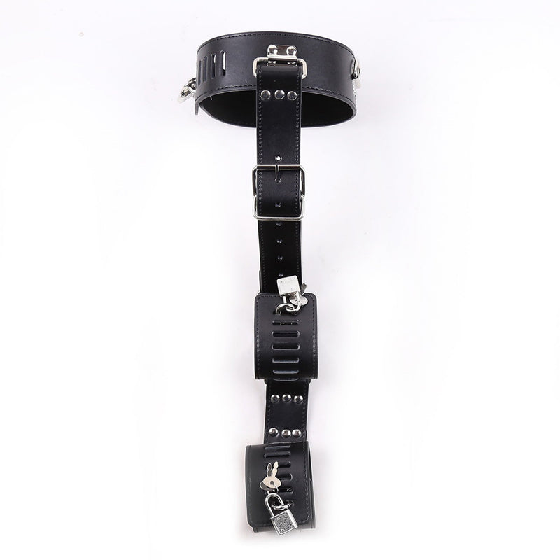 Fixxx - Collar met Boeien aan Riem - Zwart-Laced-up.nl