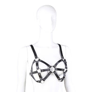 Fixxx - Fetish BH-Harnasje - PU-Leer - One Size - Zwart-Laced-up.nl