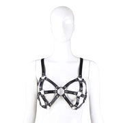 Fixxx - Fetish BH-Harnasje - PU-Leer - One Size - Zwart-Laced-up.nl