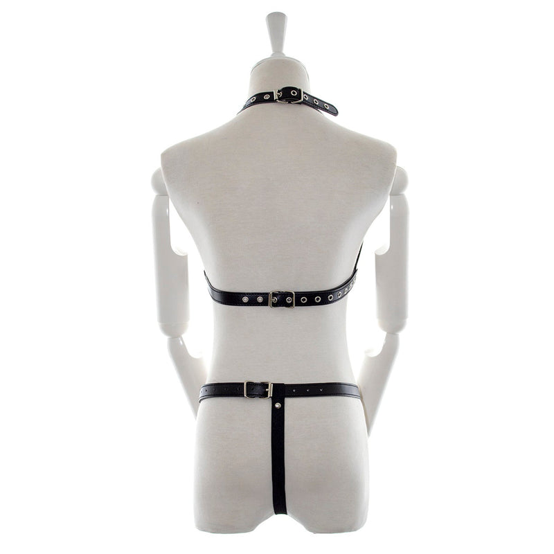 Fixxx - Fetish BH en Slipje - Set Nr. 1 - PU-Leer - One Size - Zwart-Laced-up.nl