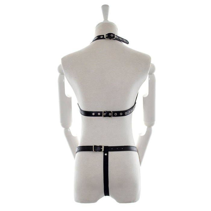 Fixxx - Fetish BH en Slipje - Set Nr. 1 - PU-Leer - One Size - Zwart-Laced-up.nl