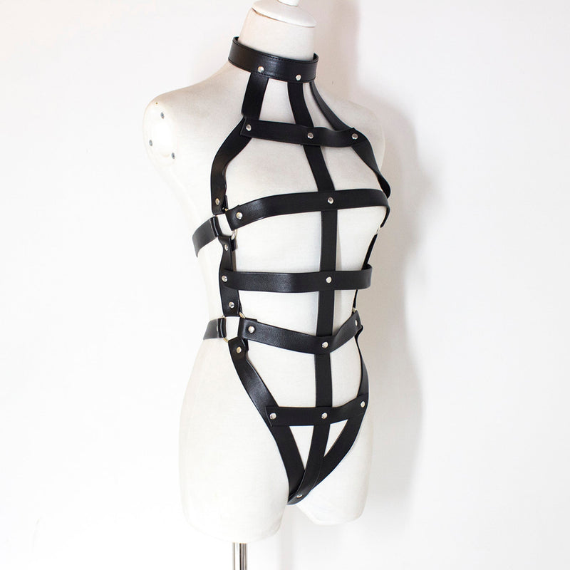 Fixxx - Fetish Harnasje - PU-Leer - One Size - Zwart-Laced-up.nl