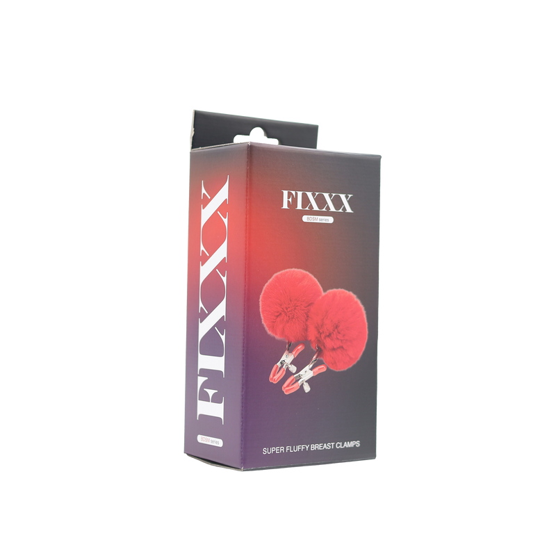 Fixxx - Fluffy Pom-Pom Nipple Clamps - Red-Erotiekvoordeel. nl