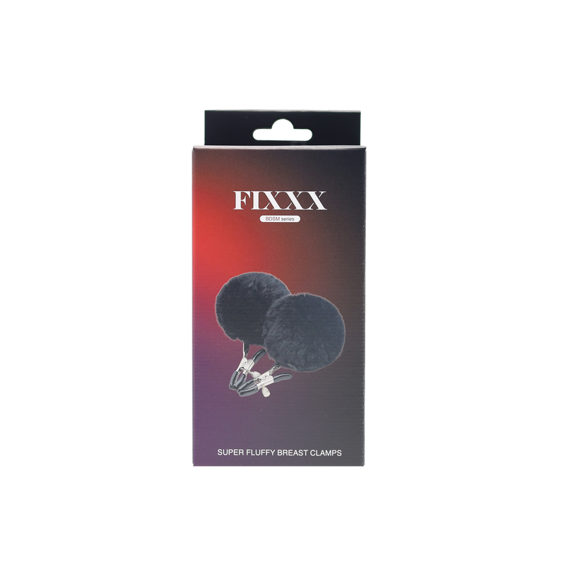 Fixxx - Fluffy Pompom Nipple Clamps - Black - Laced-up.nl