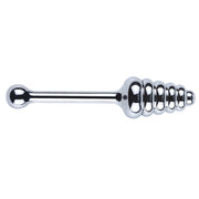 Fixxx - Geribbelde Aluminium Buttplug Poker met Handvat - Zilver-Laced-up.nl