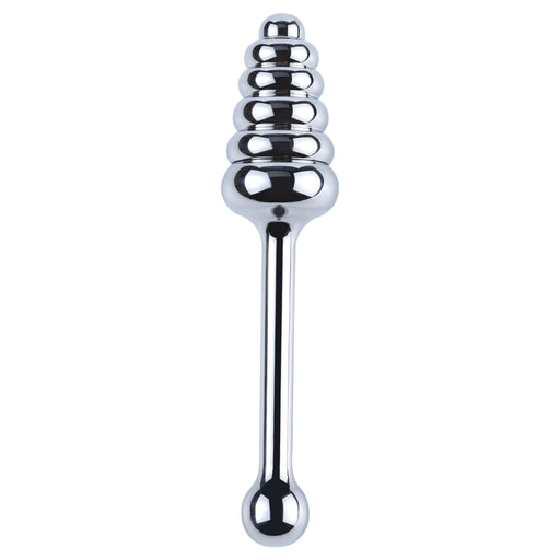 Fixxx - Geribbelde Aluminium Buttplug Poker met Handvat - Zilver-Laced-up.nl