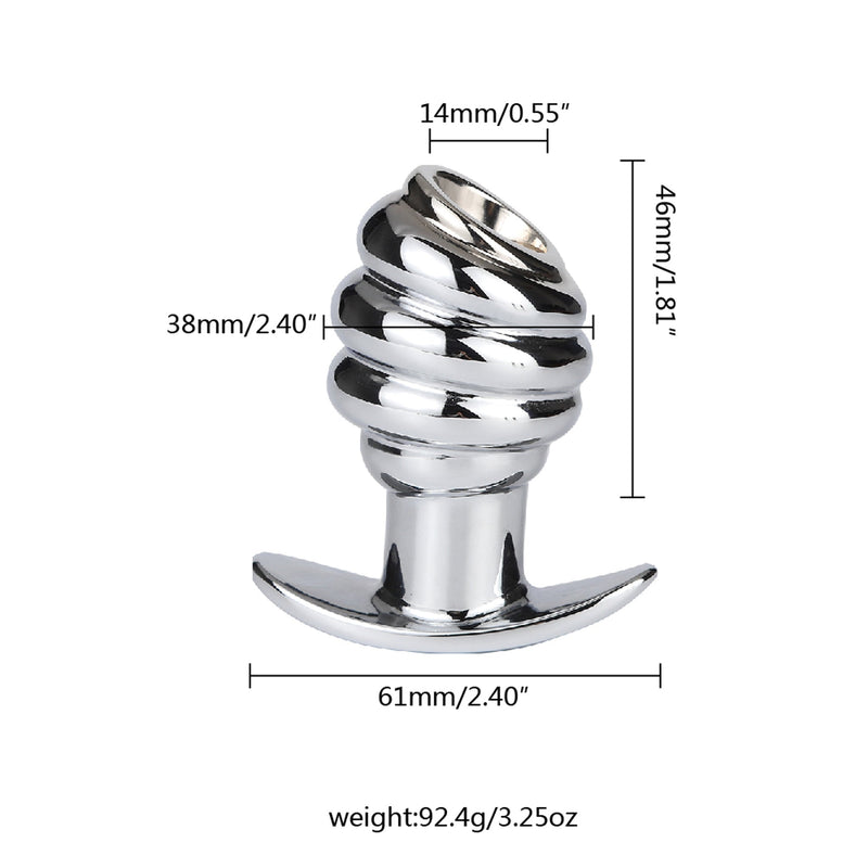 Fixxx - Geribbelde Holle Buttplug - Aluminium - Zilver-Laced-up.nl
