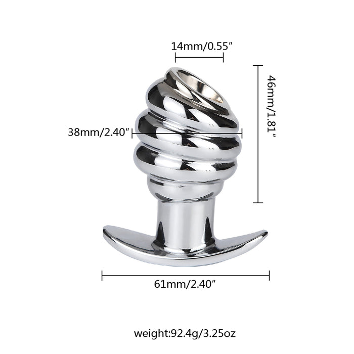Fixxx - Geribbelde Holle Buttplug - Aluminium - Zilver-Laced-up.nl