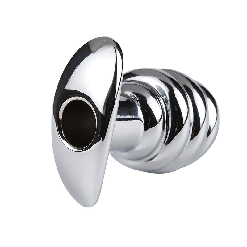 Fixxx - Geribbelde Holle Buttplug - Aluminium - Zilver-Laced-up.nl
