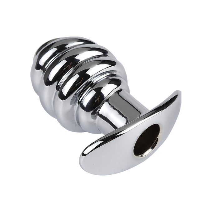 Fixxx - Geribbelde Holle Buttplug - Aluminium - Zilver-Laced-up.nl