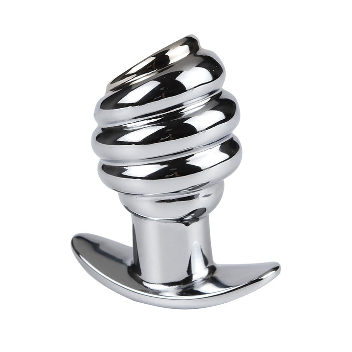 Fixxx - Geribbelde Holle Buttplug - Aluminium - Zilver-Laced-up.nl