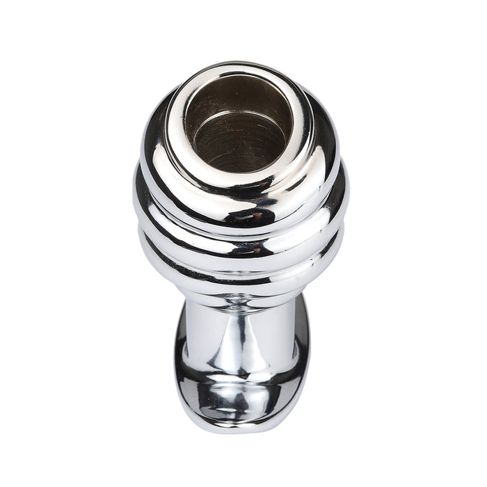 Fixxx - Geribbelde Holle Buttplug - Aluminium - Zilver-Laced-up.nl