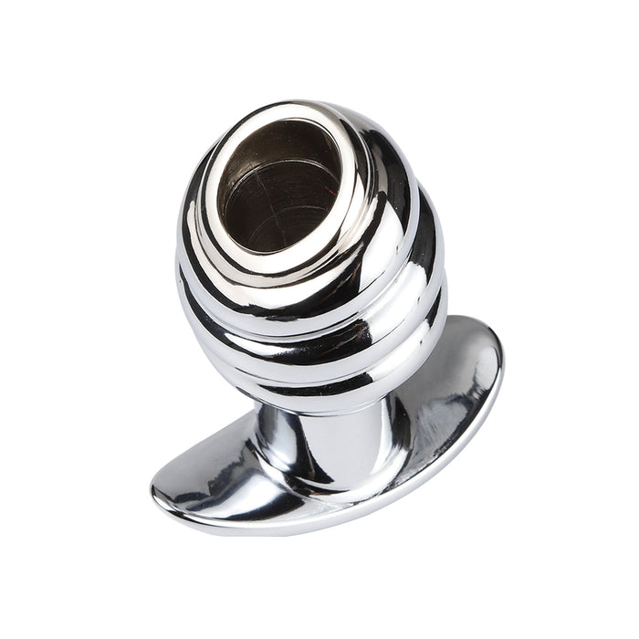 Fixxx - Geribbelde Holle Buttplug - Aluminium - Zilver-Laced-up.nl