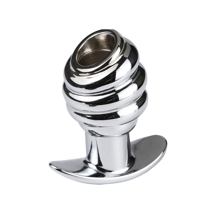 Fixxx - Geribbelde Holle Buttplug - Aluminium - Zilver-Laced-up.nl