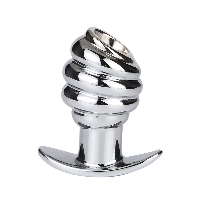 Fixxx - Geribbelde Holle Buttplug - Aluminium - Zilver-Laced-up.nl