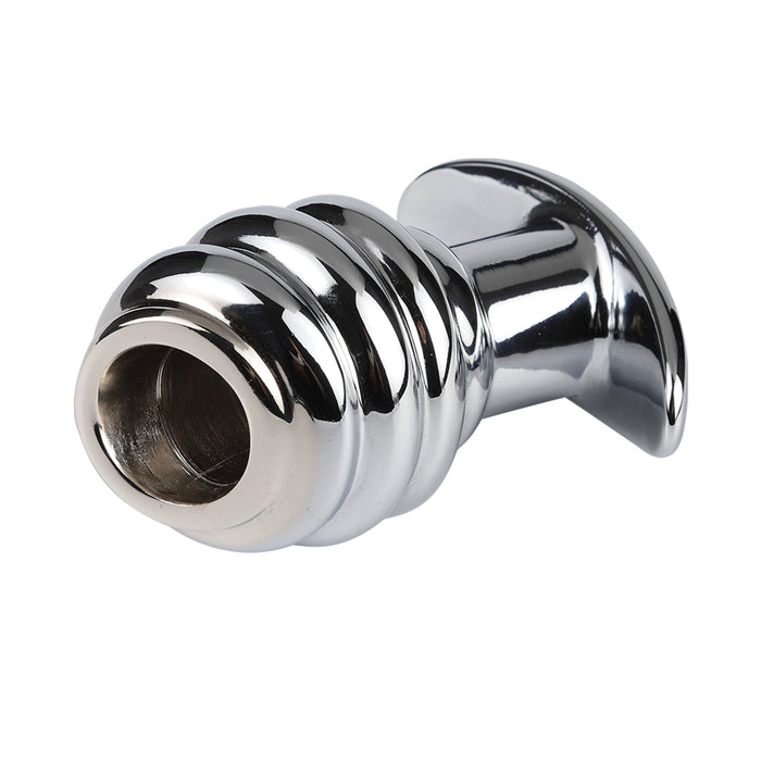 Fixxx - Geribbelde Holle Buttplug - Aluminium - Zilver-Laced-up.nl