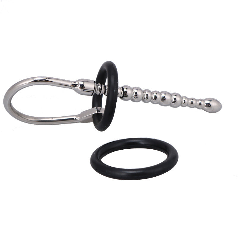 Fixxx - Geribbelde Penis Plug - Diameter 8 mm - Met Rekbare Eikelring - Zilver-Laced-up.nl