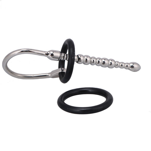 Fixxx - Geribbelde Penis Plug - Diameter 8 mm - Met Rekbare Eikelring - Zilver-Laced-up.nl