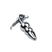 Fixxx - Geribbelde RVS Buttplug met Handvat in de vorm van een Mensenfiguur-Laced-up.nl