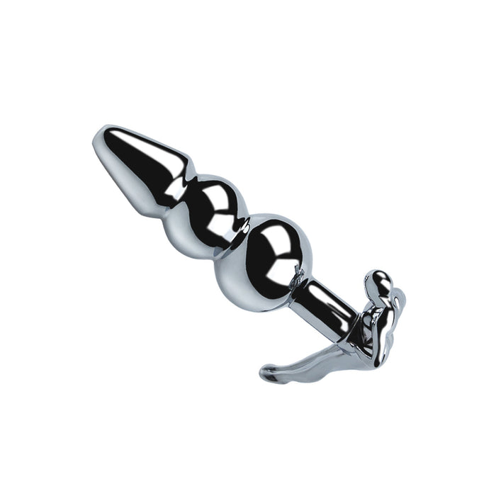 Fixxx - Geribbelde RVS Buttplug met Handvat in de vorm van een Mensenfiguur-Laced-up.nl