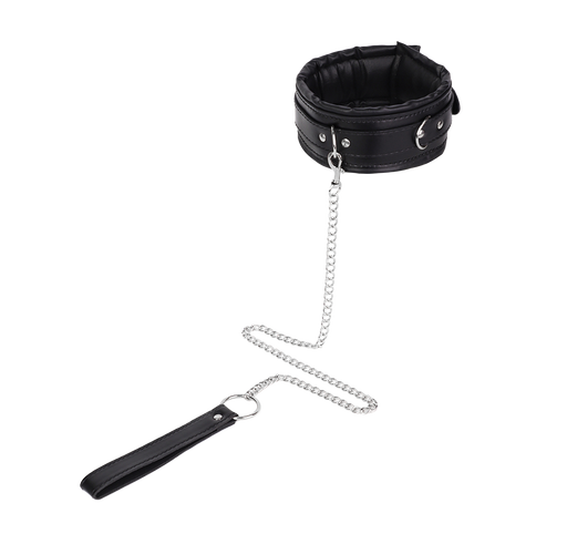 Fixxx - Gevoerde Collar met Leiband - Zwart-Erotiekvoordeel.nl